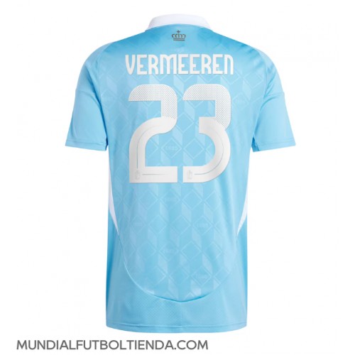 Camiseta Bélgica Arthur Vermeeren #23 Segunda Equipación Replica Eurocopa 2024 mangas cortas